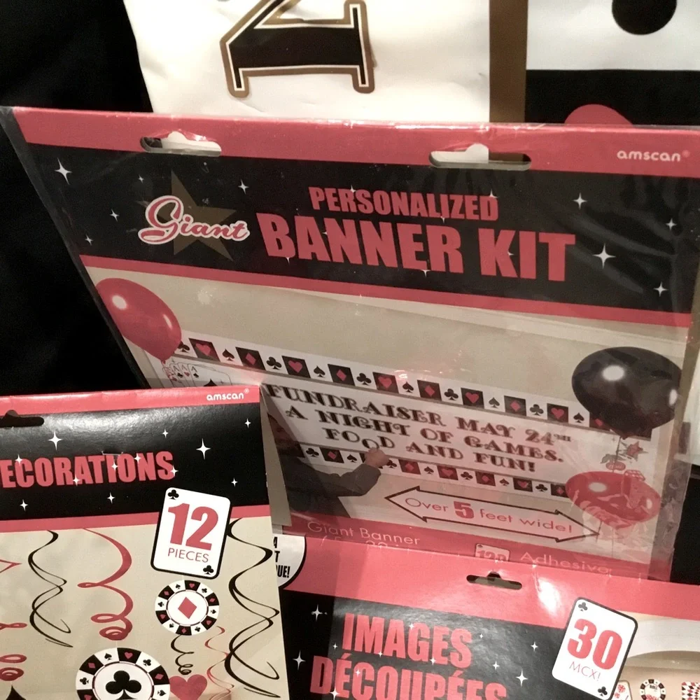 Party supplies. Giant banner,etc..